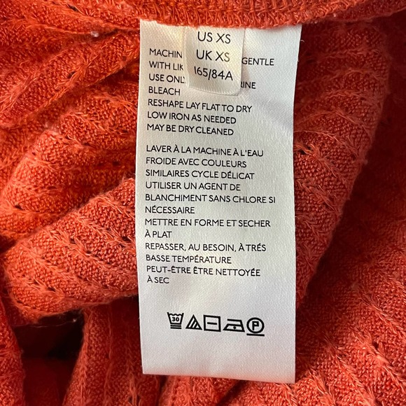 Anthropologie Maeve Orange Peplum Addie Ruffled Hacci Pullover Top Size XS - Picture 9 of 10